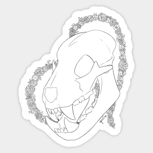 Leo Skull - Black and white Sticker